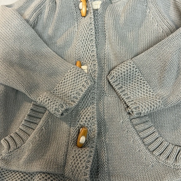 Beba Bean White Knit Baby Cardigan Sweater/hoodie - Picture 4 of 6